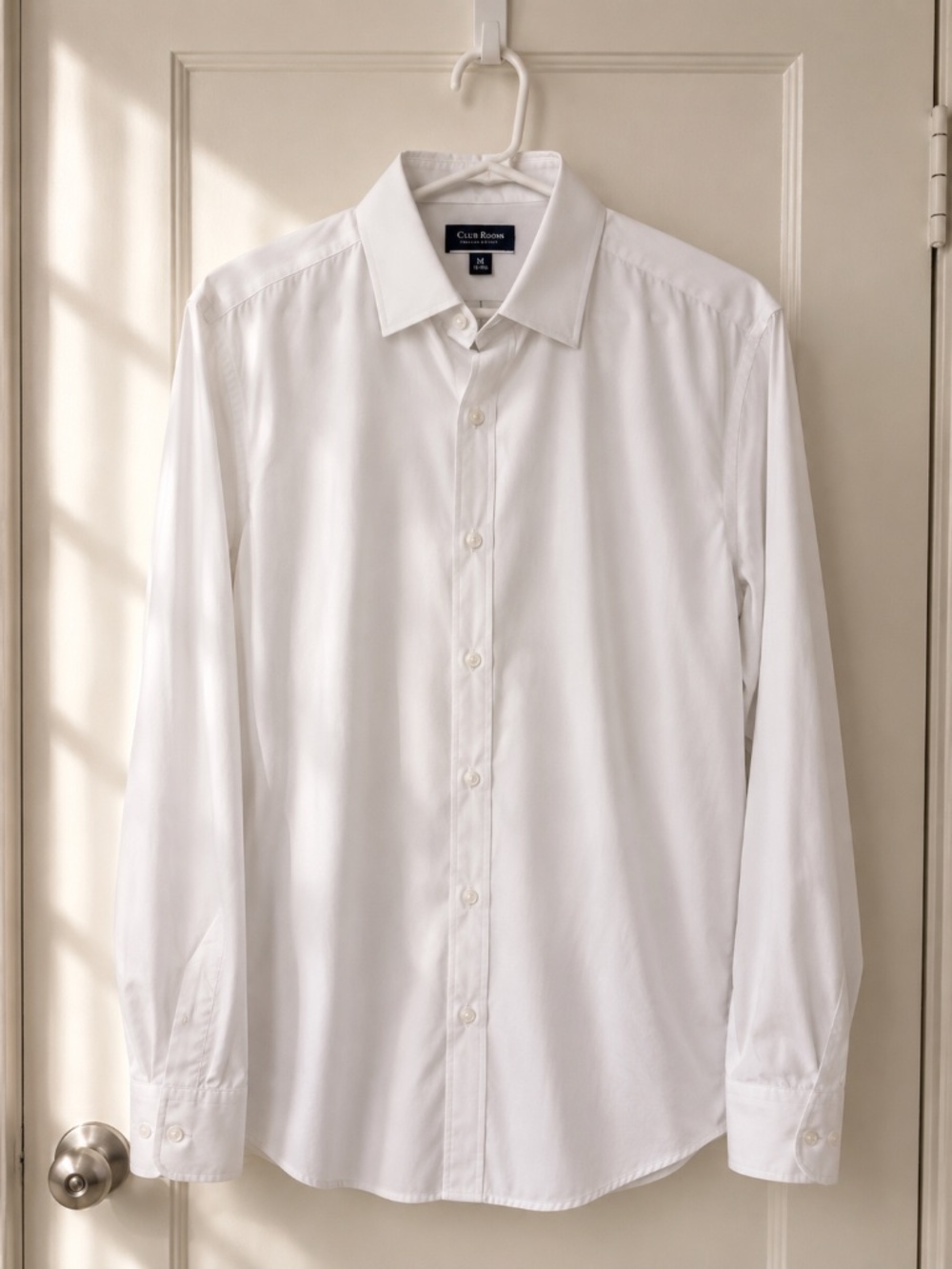 Club Room Men's Bright White Regular Fit Dress Shirt Medium